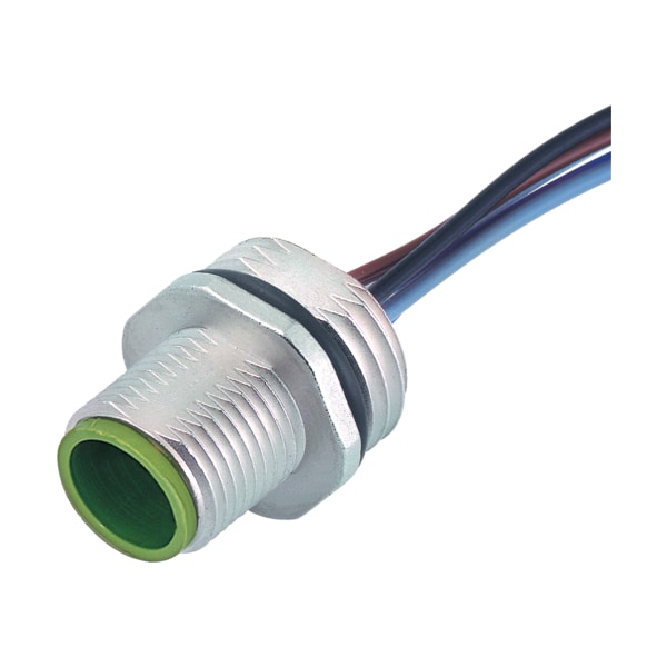 Murrelektronik M12 MALE FLANGE PLUG A CODED FRONT MOUNT, PP-wires 5X0.34 1m 7000-13521-9720100 - main